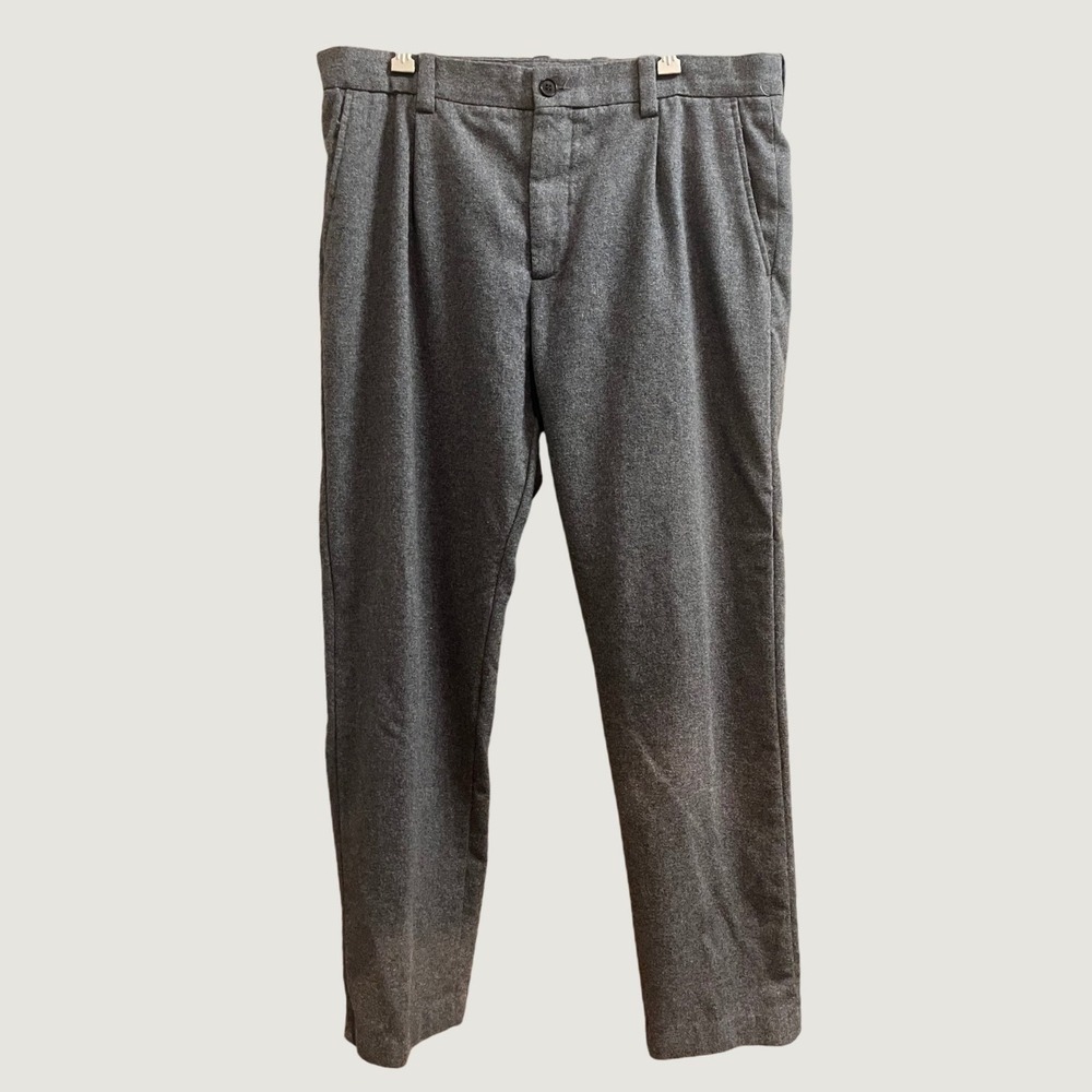 H&M Wool Blend Regular Fit Trousers Mens 36 Grey Pleated Front Dress Pants